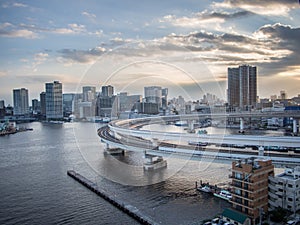 View From Rainbow Bridge, Tokyo, Japan, South Route photo